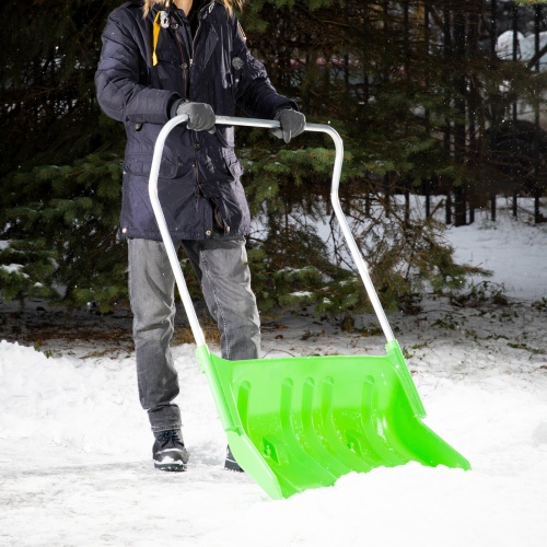 Движок для уборки снега пластиковый, 810 х 535 х 1300 мм, алюминиевая рукоятка, Сибртех фото 11