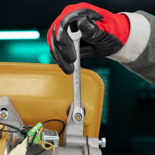 Ключ комбинированный, 10 мм, CrV, матовый хром Stels фото 7