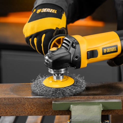 Щетка для УШМ, 125 мм, "Тарелка", витая нержавеющая проволока 0.3 мм, М14 Denzel фото 9