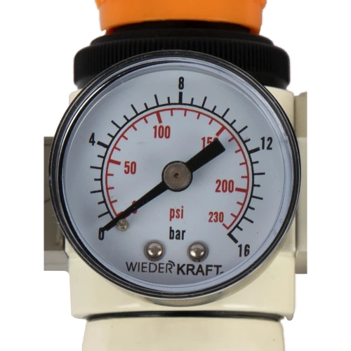 Блок подготовки воздуха WIEDERKRAFT 1/4, 16 бар с влагоотделителем 5 мк, лубрикатором и регулятором давления WDK-70120FA фото 7