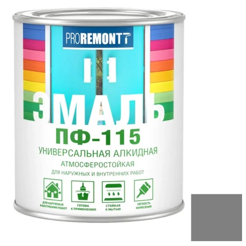 Эмаль Proremontt ПФ-115 RAL 7004 серая 0,9 кг