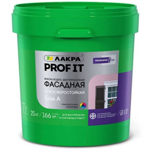 Краска фасадная Лакра Prof it база А 25 кг