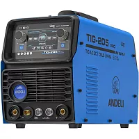 Сварочный аппарат ANDELI TIG-205 PRO ACDC типы сварки TIG(AC-DC)/Lift TIG/COLD/MMA артикул ADL20-501
