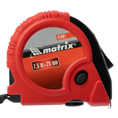 Рулетка Rubber,7,5 м х 25 мм,обрезиненный корпус Matrix фото 4