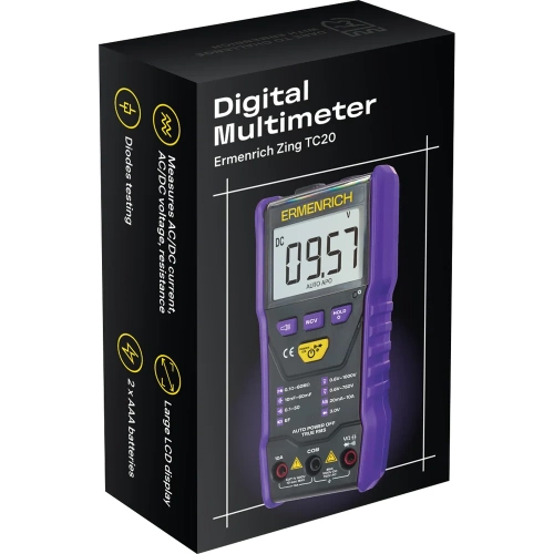 Цифровой мультиметр Ermenrich (Эрменрих) Zing TC20, фиолетовый 83844 фото 6 Цифровой мультиметр Ermenrich (Эрменрих) Zing TC20, фиолетовый 83844 фото 6