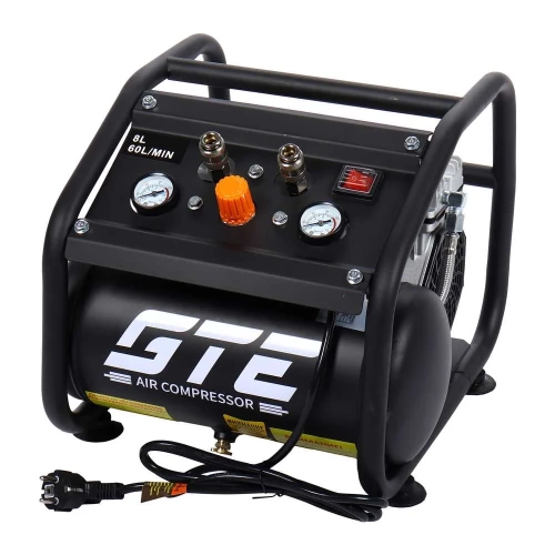 Безмасляный компрессор GTE 220В, ресив. 8л, 60л/мин GTE-HMP008060B