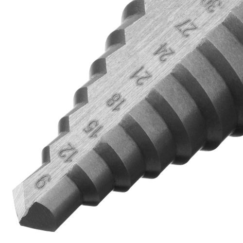 Сверло ступенчатое по металлу, 9-12-15-18-21-24-27-30-33-36 мм, 4241 Сибртех фото 3