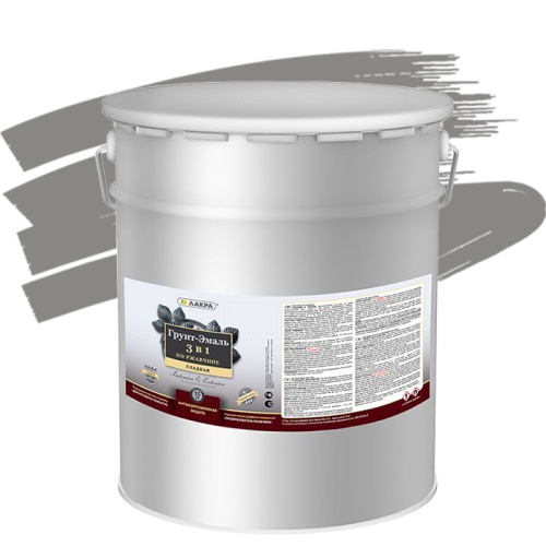 Грунт-эмаль Лакра 3 в 1 по ржавчине серая 15 кг Грунт-эмаль Лакра 3 в 1 по ржавчине серая 15 кг