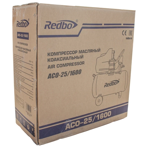Компрессор масляный Redbo ACO-25/1600 коаксиальный, 1,6кВт, 198л/мин, 25л 39777 фото 9