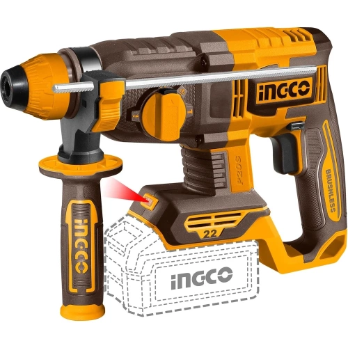 Аккумуляторный перфоратор INGCO 20В 2 Дж, б/щ INDUSTRIAL CRHLI212282 Аккумуляторный перфоратор INGCO 20В 2 Дж, б/щ INDUSTRIAL CRHLI212282