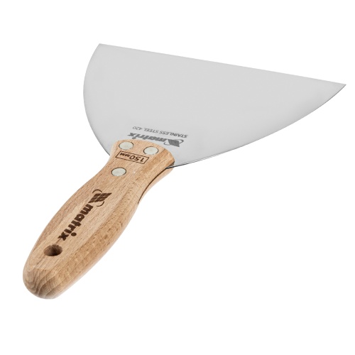 Шпательная лопатка из нержавеющей стали, 150 мм, буковая рукоятка, EFP Matrix фото 3 Шпательная лопатка из нержавеющей стали, 150 мм, буковая рукоятка, EFP Matrix фото 3