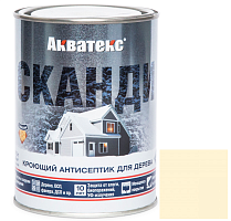 Антисептик акриловый кроющий для дерева Акватекс Сканди полуматовый Топленое молоко 0,75 л