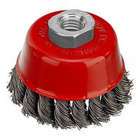 Щетка для УШМ, 75 мм, М14, "чашка", крученая проволока 0.5 мм Matrix