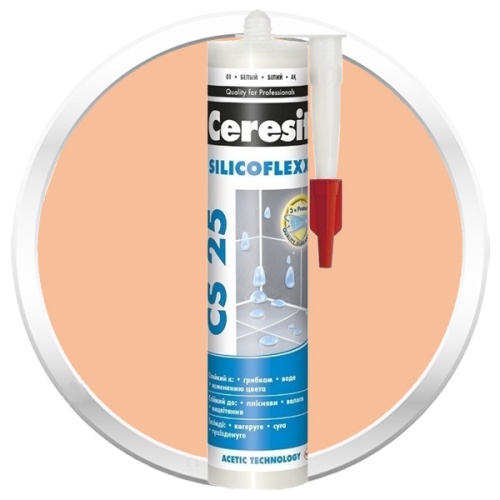 Затирка-герметик силиконовая Ceresit CS 25 Персик 0,28 л