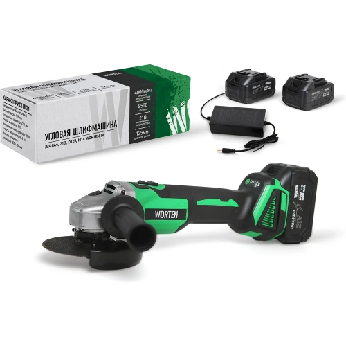 Угловая шлифмашина WORTEN 2x4.0Ач, 21В, D125, М14 IM КА-90000588 Угловая шлифмашина WORTEN 2x4.0Ач, 21В, D125, М14 IM КА-90000588