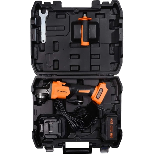 Углошлифовальная машина аккумуляторная Вихрь АУШМ-125/20Li-R (в комплекте 1 АКБ и ЗУ) ЕА+ в кейсе 72/12/47 фото 10