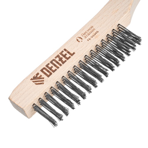 Щетка зачистная 3-х рядная, прямая проволока из нержавеющей стали с деревянной ручкой, EFP// Denzel фото 4 Щетка зачистная 3-х рядная, прямая проволока из нержавеющей стали с деревянной ручкой, EFP// Denzel фото 4