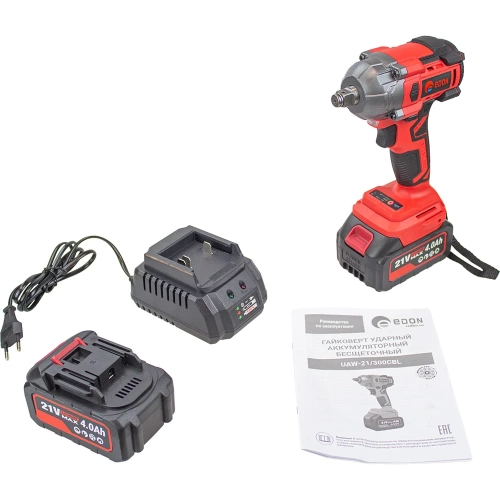 Гайковерт ударный аккумуляторный EDON UAW-21/300CBL 28015 фото 4