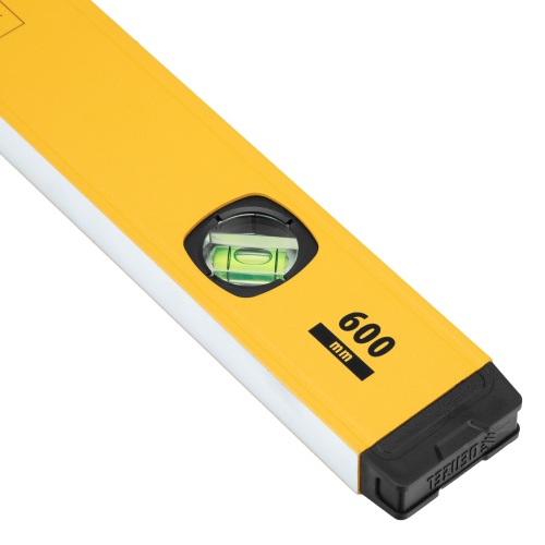 Уровень алюминиевый, магнит, фрезерованный, 3 глазка (1 зеркал.) 0,5 мм/м, 600 мм Denzel фото 6