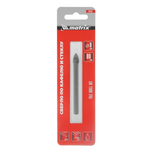 Сверло по керамической плитке, 8 мм, цилиндрический хвостовик Matrix фото 5