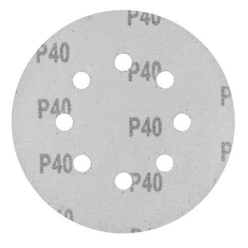Круг абразивный на ворсовой подложке под "липучку", перфорированный, P 40, 125 мм, 5 шт Сибртех фото 2