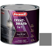 Грунт-эмаль Pufas Decoself 3 в 1 глянцевая серая 1,9 кг