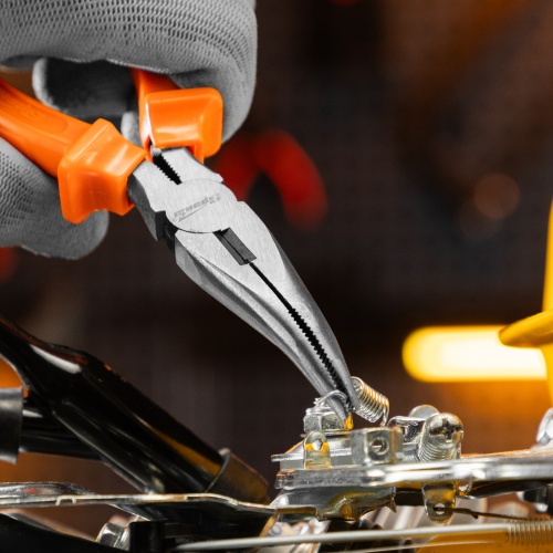 Длинногубцы изогнутые Classic, 160 мм, шлифованные, пластмассовые рукоятки Sparta фото 12