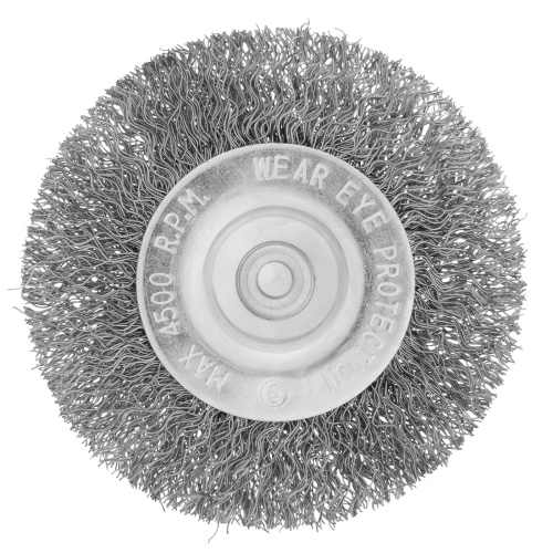 Щетка для дрели, 75 мм, плоская со шпилькой, витая проволока Сибртех фото 3