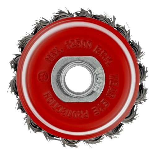 Щетка для УШМ, 75 мм, М14, "чашка", крученая проволока 0.5 мм Matrix фото 3