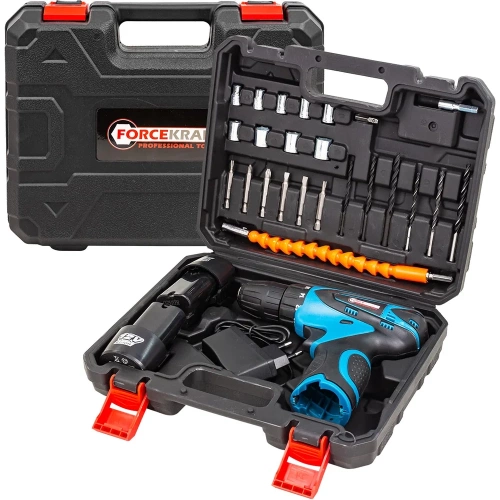 Дрель-шуруповерт аккумуляторная FORCEKRAFT с набором аксессуаров FK-CD6017(64834) фото 8