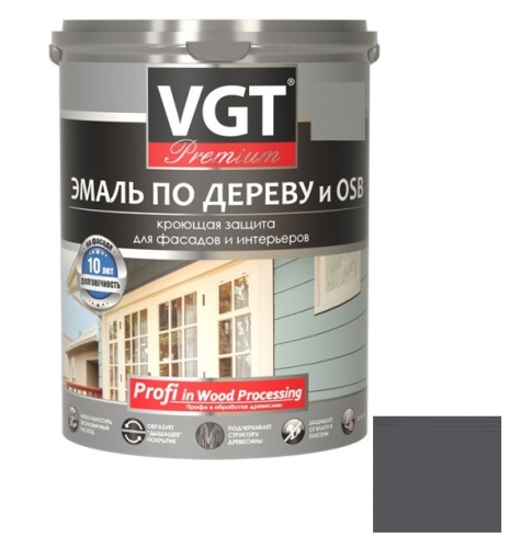 Эмаль по дереву VGT Профи графитовая RAL 7024 1 кг Эмаль по дереву VGT Профи графитовая RAL 7024 1 кг