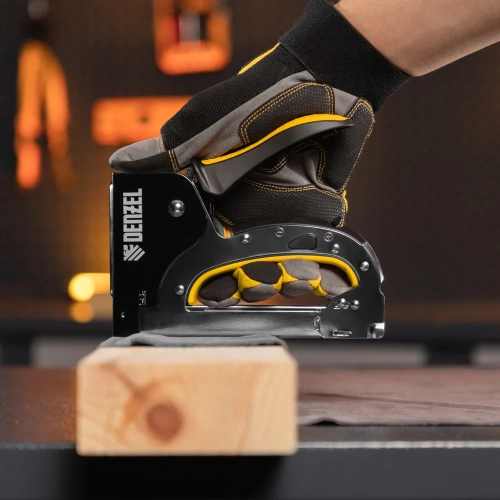 Мебельный степлер Denzel стальной корпус, быстрая загрузка, регулировка силы удара, тип 53, 4-14 мм 40211 фото 8 Мебельный степлер Denzel стальной корпус, быстрая загрузка, регулировка силы удара, тип 53, 4-14 мм 40211 фото 8