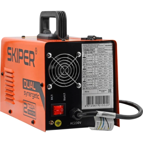 Полуавтомат сварочный SKIPER FLUX/MMA-210D-10 (210A, FLUX/MMA/TIG) 00-00027152 фото 4