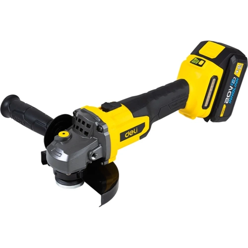 Угловая шлифмашина аккумуляторная DELI 125мм DC602 (2 акб, 20В х 4Ач, ЗУ, 3 скорости, сумка) 162787 фото 6