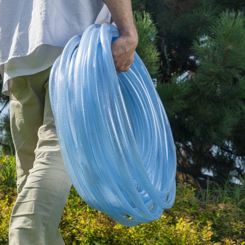 Шланг поливочный прозрачный армированный 3-х слойный, 3/4", 15 м Palisad фото 5