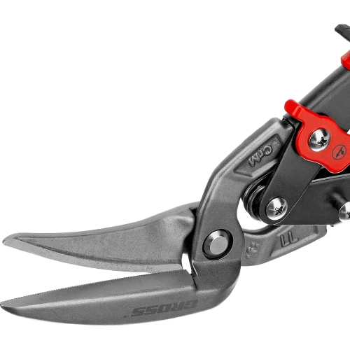 Ножницы по металлу GROSS PIRANHA 270 мм, прямой и левый проходной рез, сталь - СrMo, двухкомп. рук-ки 78331 фото 7