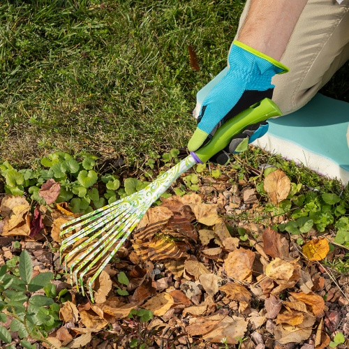 Грабли веерные 9 - зубые, 130 х 415 мм, стальные, пластиковая рукоятка, Flower Green, Palisad фото 9