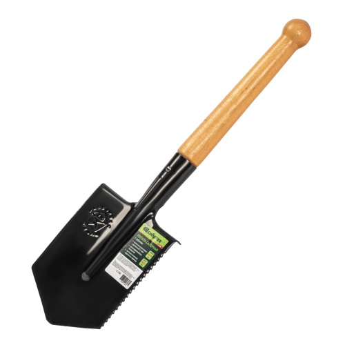 Лопата саперная, 150х180х510 мм, деревянный черенок, с зубьями, Сибртех