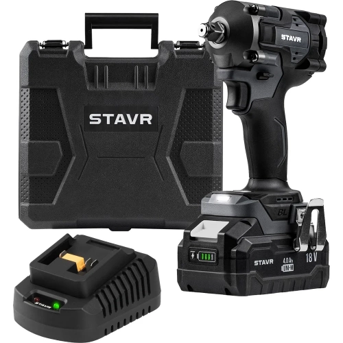 Гайковерт ударный Ставр 18V UNI-M, 1/2", 380 Нм, BL STAVR SWI 18BL-380V-1K (1х4.0 Ач, ЗУ, кейс), 9022300081 Гайковерт ударный Ставр 18V UNI-M, 1/2", 380 Нм, BL STAVR SWI 18BL-380V-1K (1х4.0 Ач, ЗУ, кейс), 9022300081