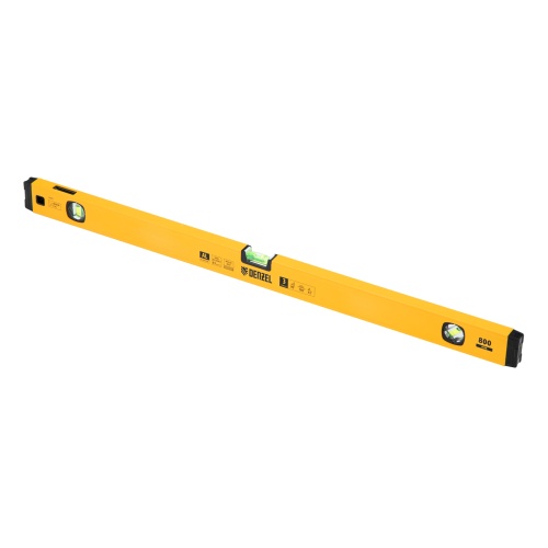 Уровень алюминиевый, магнит, фрезерованный, 3 глазка (1 зеркал.) 0,5 мм/м, 800 мм Denzel фото 2