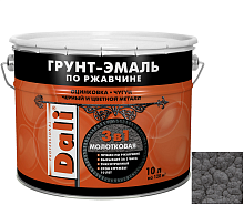 Грунт-эмаль по ржавчине Dali 3 в 1 молотковая серая 10 л
