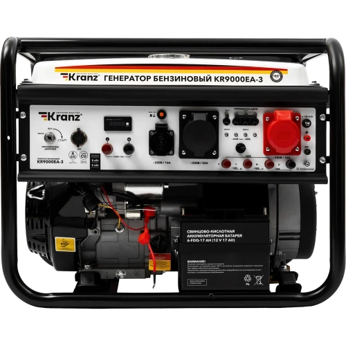 Бензиновый генератор KRANZ KR9000EA-3 9кВт 230В/380В 25л коннектор автоматики электростартер KR-16-1140 фото 3 Бензиновый генератор KRANZ KR9000EA-3 9кВт 230В/380В 25л коннектор автоматики электростартер KR-16-1140 фото 3