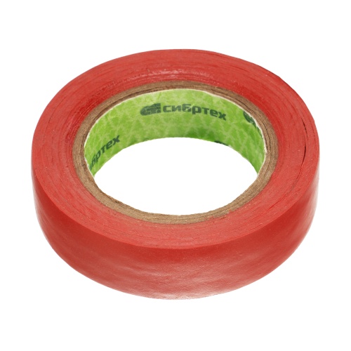 Изолента ПВХ, 15 мм х 10 м, красная Сибртех фото 3