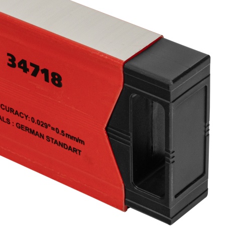 Уровень алюминиевый магнитный, 1800 мм, фрезерованный, 3 глазка (1 зеркальный) усиленный Matrix фото 7