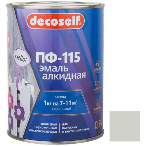 Эмаль Pufas Decoself ПФ-115 матовая белая 0,9 кг