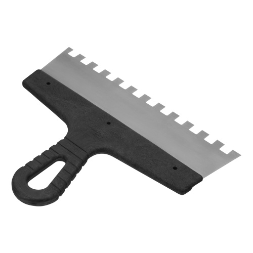 Шпатель из нержавеющей стали, 250 мм, зуб 10 х 10 мм, пластмассовая ручка Сибртех фото 2