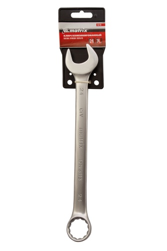 Ключ комбинированный, 24 мм, CrV, матовый хром Matrix фото 4