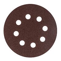 Круг абразивный на ворсовой подложке под "липучку", перфорированный, P 60, 125 мм, 5 шт Сибртех