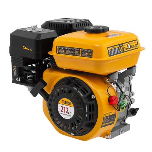 Двигатель бензиновый RX-17K, 7 л.с., 212 см3, горизонтальный вал шпонка 19 мм Denzel фото 2