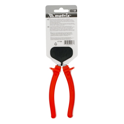 Длинногубцы прямые Econom, 200 мм, шлифованные, пластмассовые рукоятки Matrix фото 7